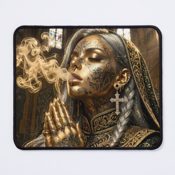 Item preview, Golden Nun, Tattooed Gangster designed and sold by GalleryBrisArt.