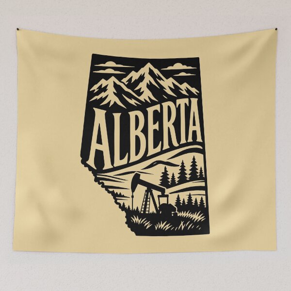Item preview, Alberta AB Canadian Rockies and Prairie Oil Energy Silhouette designed and sold by meganohm.