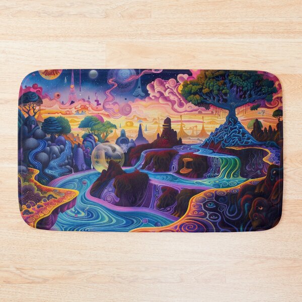 Item preview, Mystical River and Psychedelic Fantasy Landscape designed and sold by LuminousFoundry.