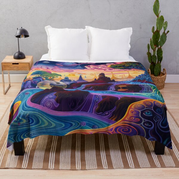 Item preview, Mystical River and Psychedelic Fantasy Landscape designed and sold by LuminousFoundry.