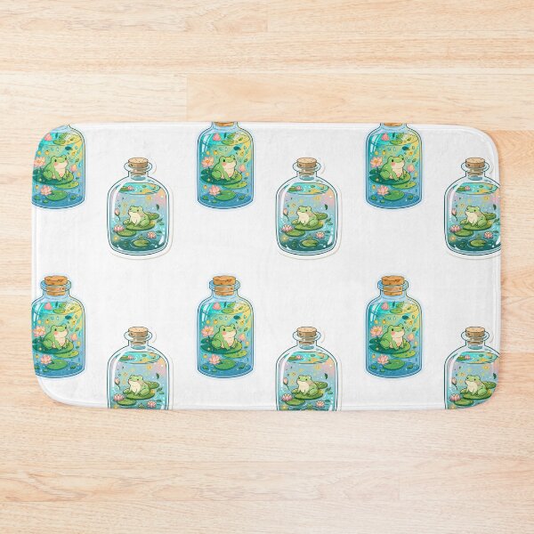Item preview, Mini frogs on lily pods in a bottle sticker pack designed and sold by MendaciousMina.