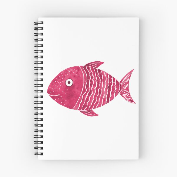 Item preview, Raspberry Striped Fish Watercolor  designed and sold by AlinaArt&Design.