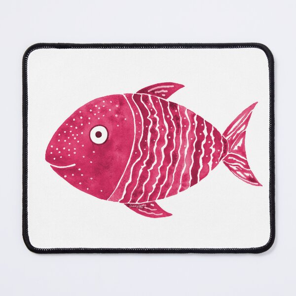 Item preview, Raspberry Striped Fish Watercolor  designed and sold by AlinaArt&Design.