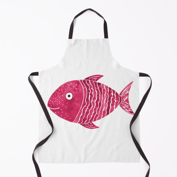 Item preview, Raspberry Striped Fish Watercolor  designed and sold by AlinaArt&Design.