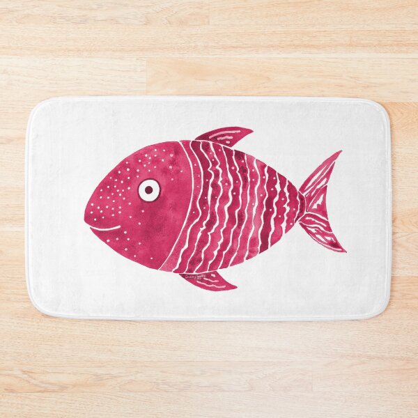 Item preview, Raspberry Striped Fish Watercolor  designed and sold by AlinaArt&Design.