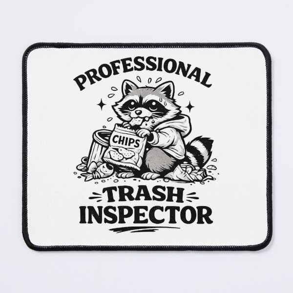 Item preview, Professional Trash Inspector Raccoon Funny Trash Panda Shirt designed and sold by BlackBoneArt.