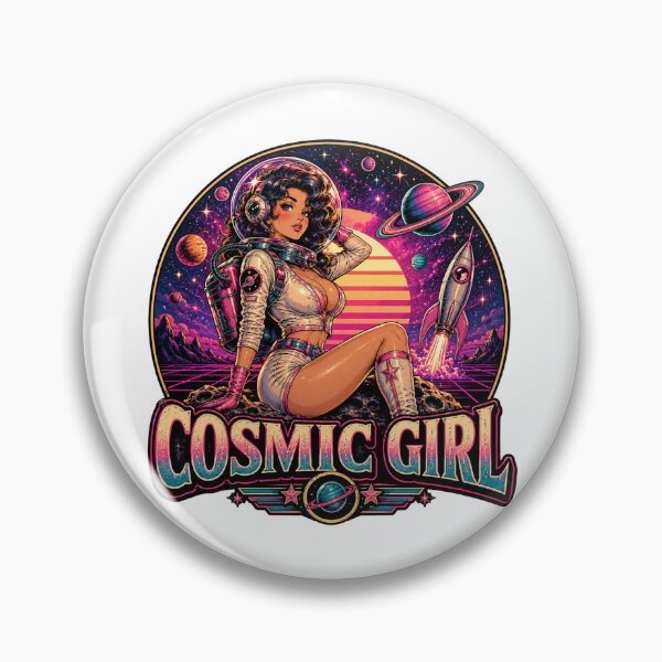 Item preview, Cosmic Girl Astronaut Anime Retro Pin Up designed and sold by JonelleTshirts.