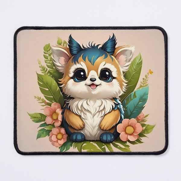 Item preview, Fantasy Blue-Haired Creature Among Tropical Florals designed and sold by CASASIS_MERCH.