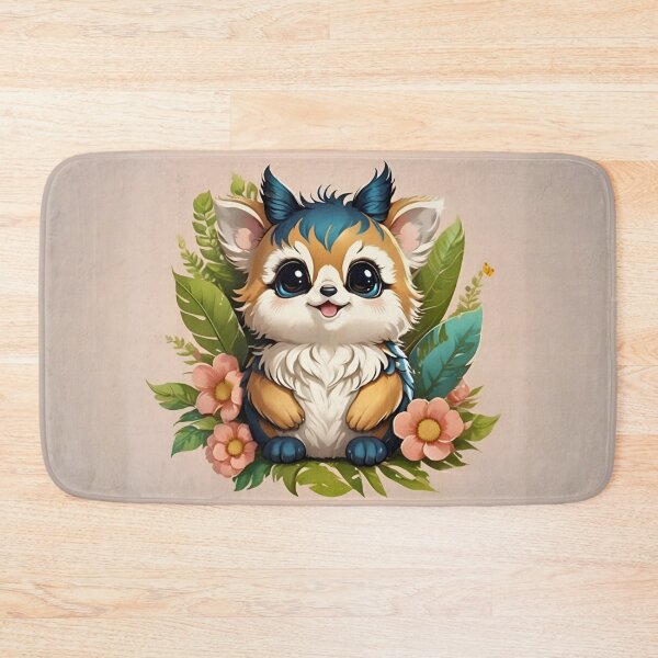 Item preview, Fantasy Blue-Haired Creature Among Tropical Florals designed and sold by CASASIS_MERCH.