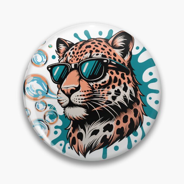 Item preview, Cool Leopard Blowing Bubbles – Sunglasses Wildlife Pop Art Design designed and sold by ArcticFoxStudio.
