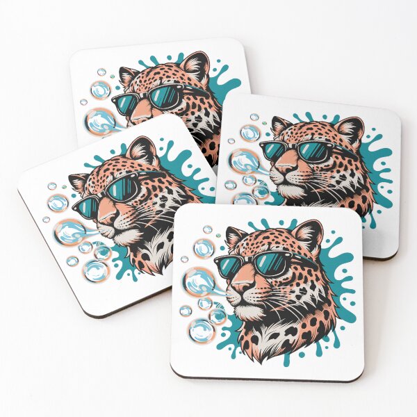 Item preview, Cool Leopard Blowing Bubbles – Sunglasses Wildlife Pop Art Design designed and sold by ArcticFoxStudio.
