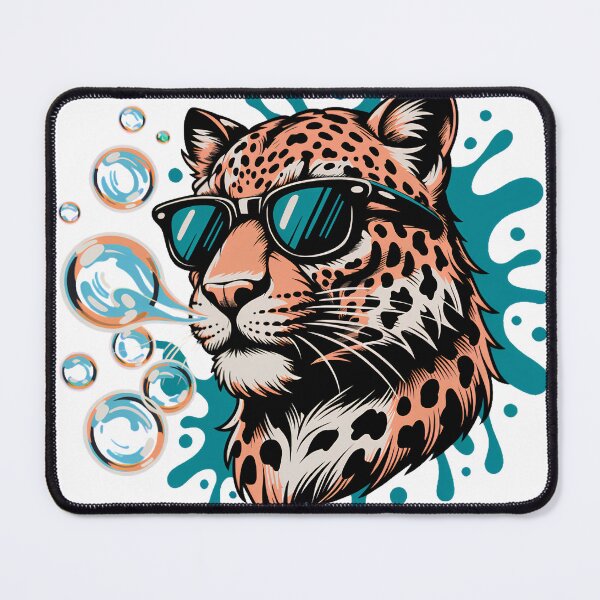Item preview, Cool Leopard Blowing Bubbles – Sunglasses Wildlife Pop Art Design designed and sold by ArcticFoxStudio.