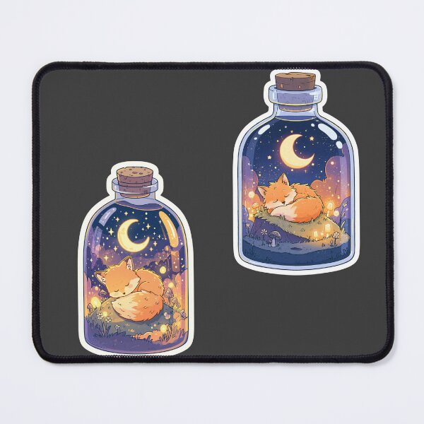Item preview, Mini sleeping foxes in a bottle sticker pack designed and sold by MendaciousMina.