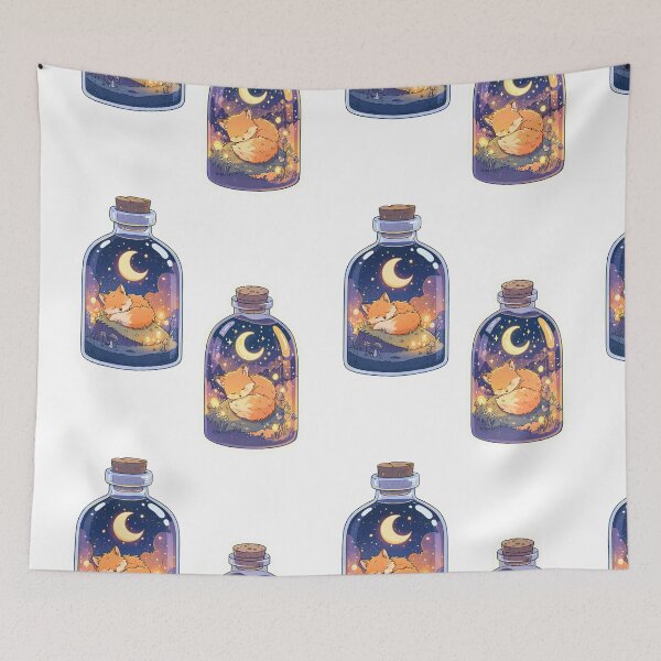 Item preview, Mini sleeping foxes in a bottle sticker pack designed and sold by MendaciousMina.