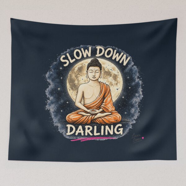 Item preview, MIDNIGHT WISDOM | Indigo Buddha Art | Slow Living Quote Design designed and sold by Baroness Swan.