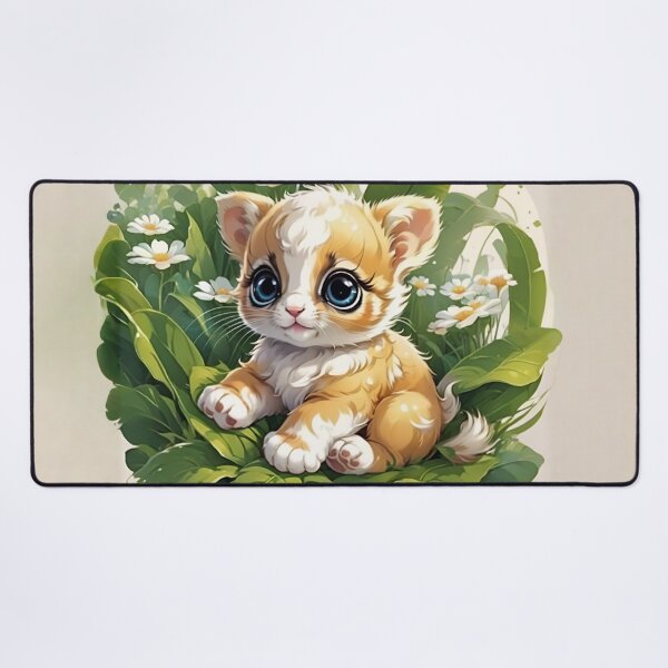 Item preview, Blue-Eyed Kitten Nestled in Daisy Garden Leaves designed and sold by CASASIS_MERCH.