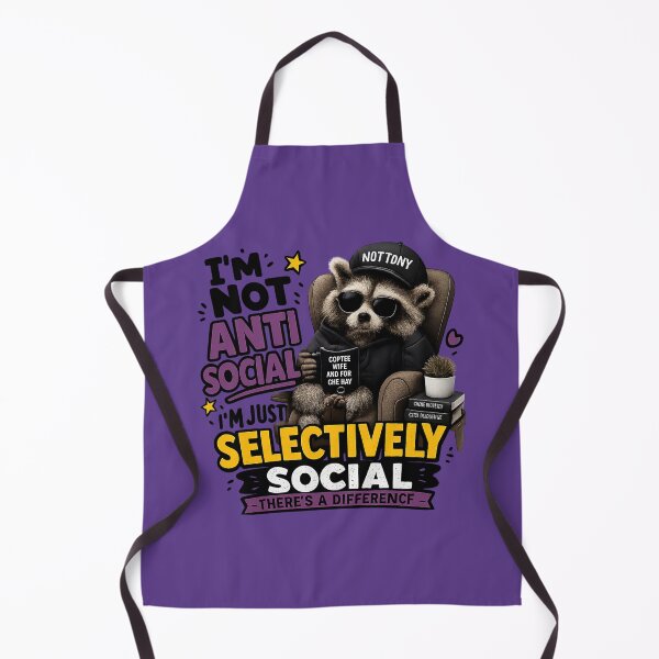 Item preview, Funny Introvert Raccoon PNG – “Selectively Social” Meme Graphic Transparent Background designed and sold by AnimalAirtistry.