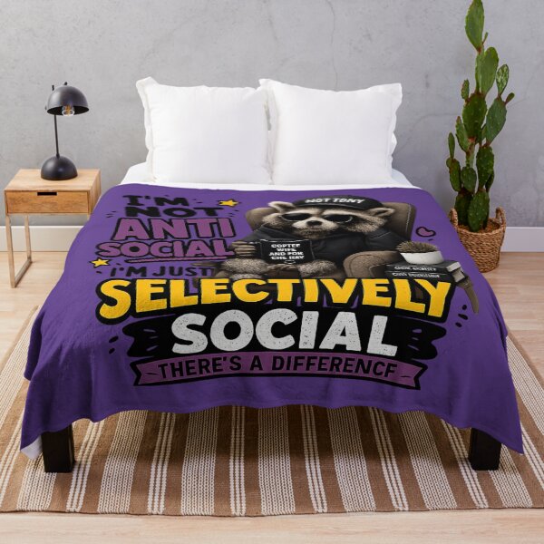 Item preview,  Funny Introvert Raccoon PNG – “Selectively Social” Meme Graphic Transparent Background designed and sold by AnimalAirtistry.