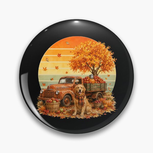 Item preview, Golden Retriever Art Fall Vintage Truck Autumn Harvest Dog designed and sold by Cute & Sassy Custom Gifting Boutiques.