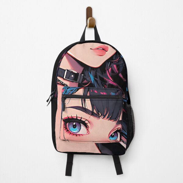 Item preview, Edgy E-Girl Anime Art Goth Aesthetic Blue & Pink Hair designed and sold by UrbanPrts.