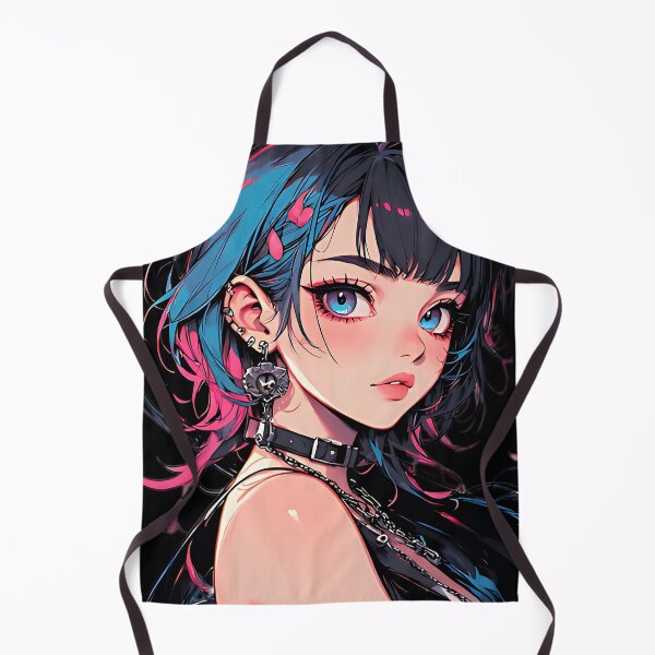 Item preview, Edgy E-Girl Anime Art Goth Aesthetic Blue & Pink Hair designed and sold by UrbanPrts.