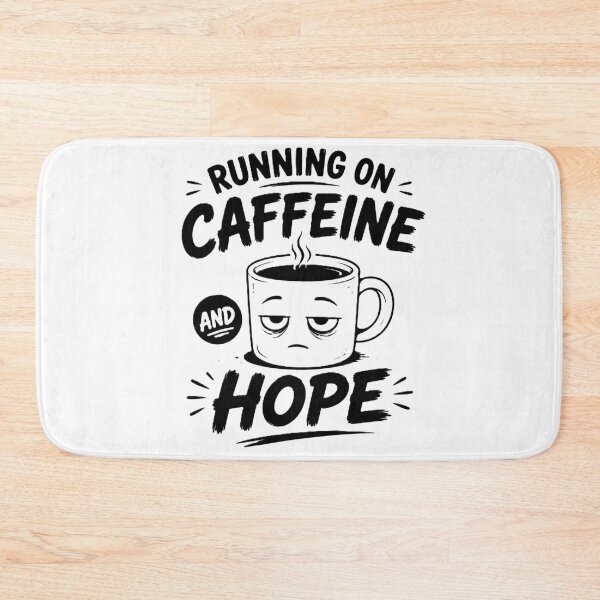 Item preview, Running on Caffeine and Hope Funny Coffee Lover Shirt designed and sold by BlackBoneArt.