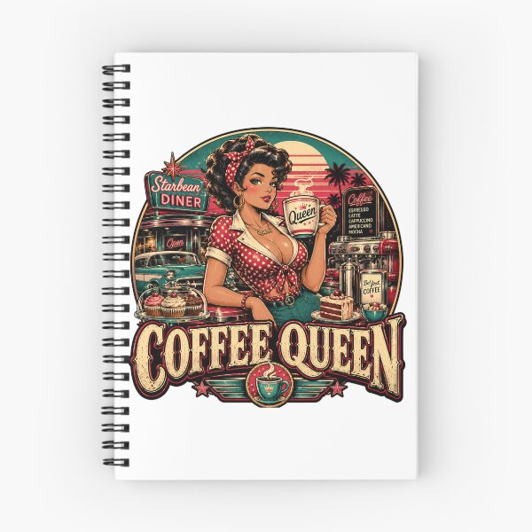 Item preview, Coffee Queen Pin-Up Girl Retro Diner designed and sold by JonelleTshirts.