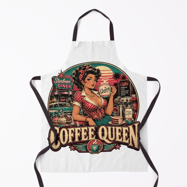 Item preview, Coffee Queen Pin-Up Girl Retro Diner designed and sold by JonelleTshirts.