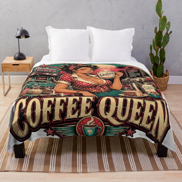 Item preview, Coffee Queen Pin-Up Girl Retro Diner designed and sold by JonelleTshirts.