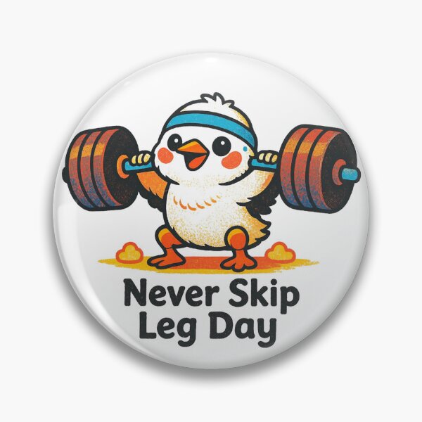 Item preview, Never Skip Leg Day Chicken – Cute Kawaii Gym Workout Motivation Design designed and sold by p-frosty-design.