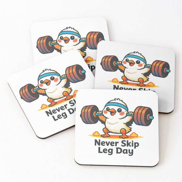 Item preview, Never Skip Leg Day Chicken – Cute Kawaii Gym Workout Motivation Design designed and sold by p-frosty-design.