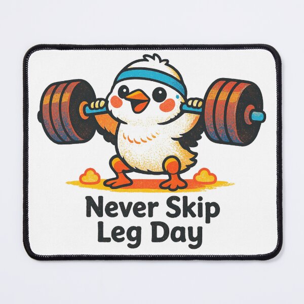 Item preview, Never Skip Leg Day Chicken – Cute Kawaii Gym Workout Motivation Design designed and sold by p-frosty-design.