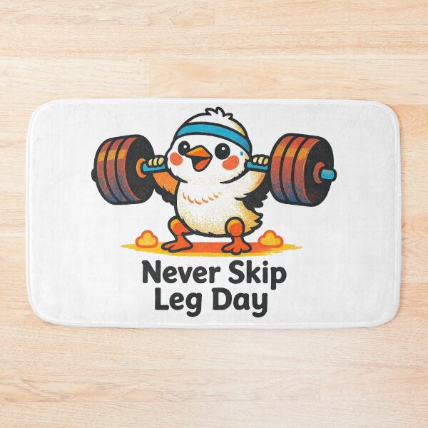 Item preview, Never Skip Leg Day Chicken – Cute Kawaii Gym Workout Motivation Design designed and sold by p-frosty-design.