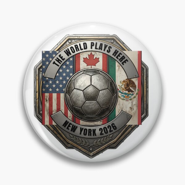 Item preview, The World Plays Here NYC 2026 Co-Host Badge designed and sold by laughingshirts.