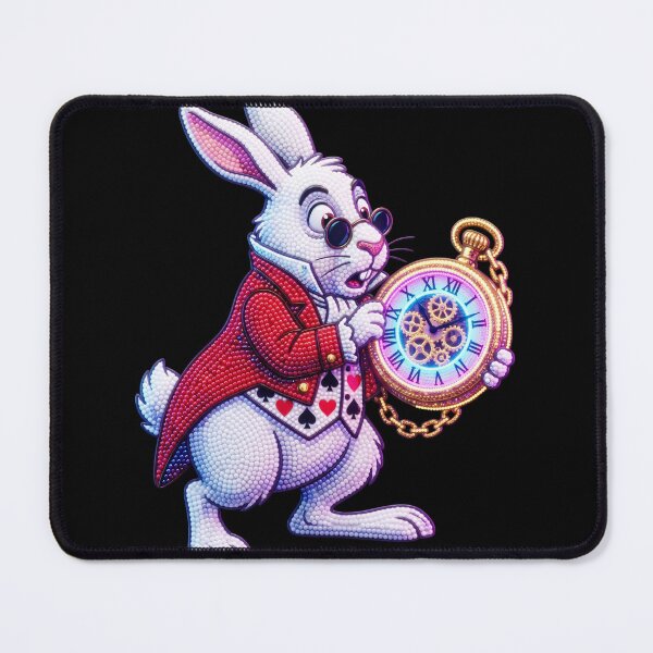 Item preview, Wonderland White Rabbit with Glowing Pocket Watch 3D Bead Art designed and sold by Rahaf-shop9.
