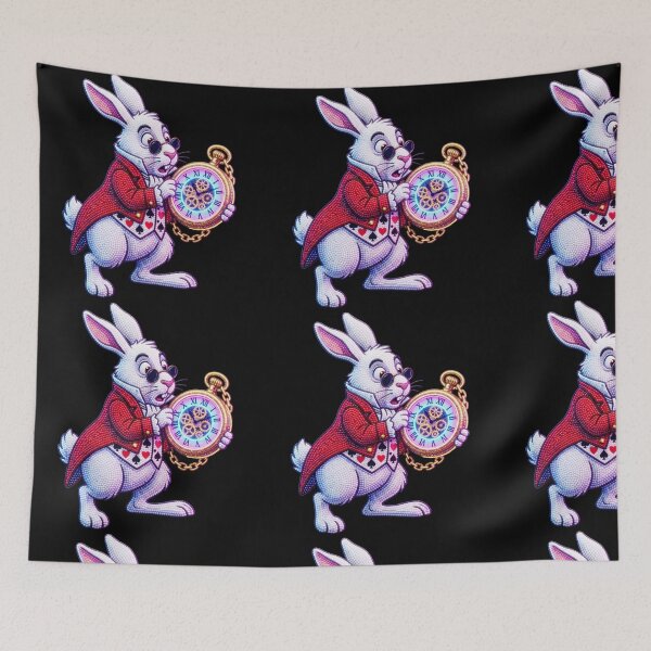Item preview, Wonderland White Rabbit with Glowing Pocket Watch 3D Bead Art designed and sold by Rahaf-shop9.