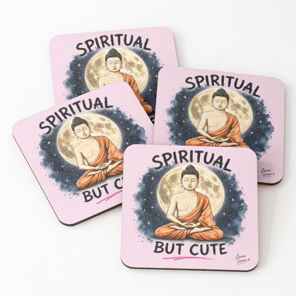 Item preview, GOOD KARMA LOOKS CUTE | Buddha Art Print | Blush Pink Zen Design designed and sold by BlueberrySwan.