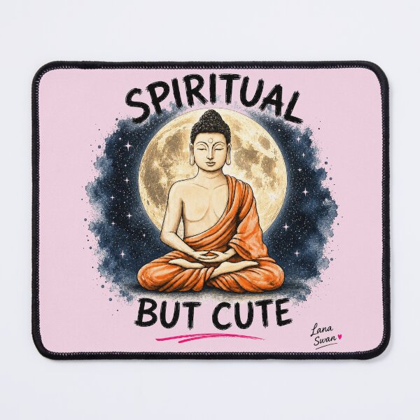 Item preview, GOOD KARMA LOOKS CUTE | Buddha Art Print | Blush Pink Zen Design designed and sold by BlueberrySwan.