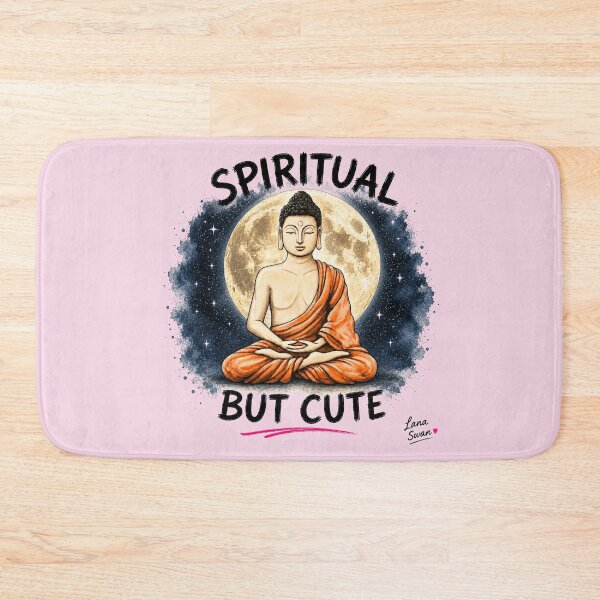 Item preview, GOOD KARMA LOOKS CUTE | Buddha Art Print | Blush Pink Zen Design designed and sold by BlueberrySwan.