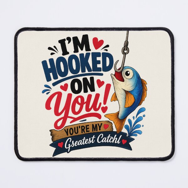 Item preview,  Funny Fishing Love PNG – “I’m Hooked On You” Cute Fish Meme Graphic designed and sold by AnimalAirtistry.