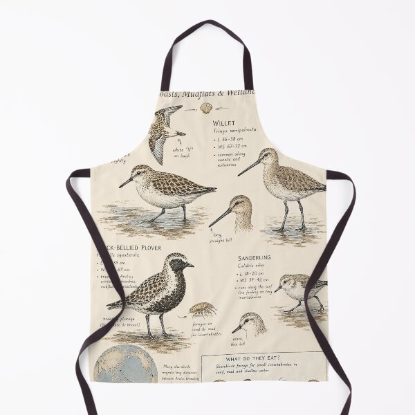 Item preview, Shorebirds of Coasts, Mudflats & Wetlands – Vintage Naturalist Field Guide Illustration designed and sold by DiamondSkyShirt.