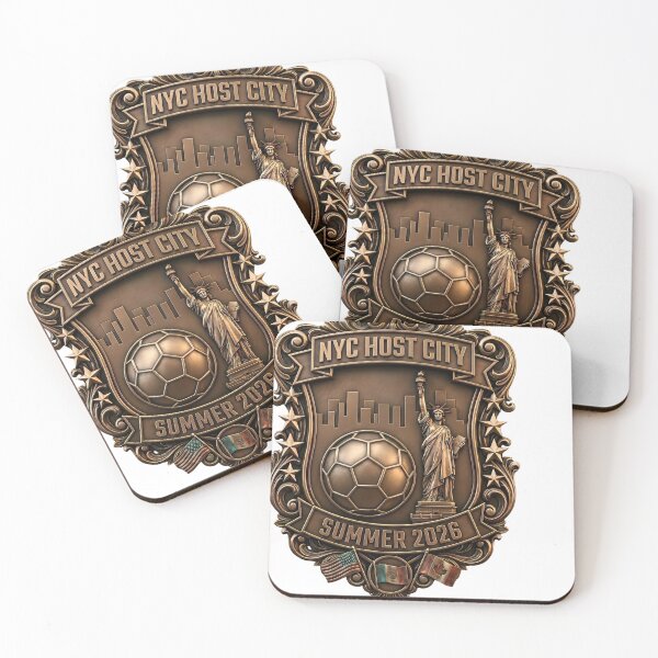Item preview, SOCCER NYC Vintage Bronze Badge Design designed and sold by laughingshirts.