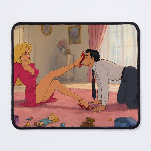 Item preview, Spoiled Rich Girl and Loyal Suitor – Retro Anime Femme Fatale Illustration designed and sold by  Hollow Moon Studios..