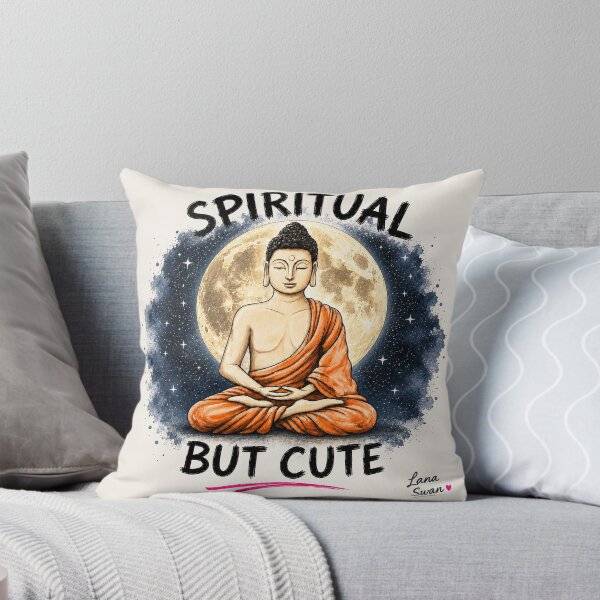Item preview, SPIRITUAL BUT CUTE | Buddha design | Soft Cream Wellness Art designed and sold by BlueberrySwan.