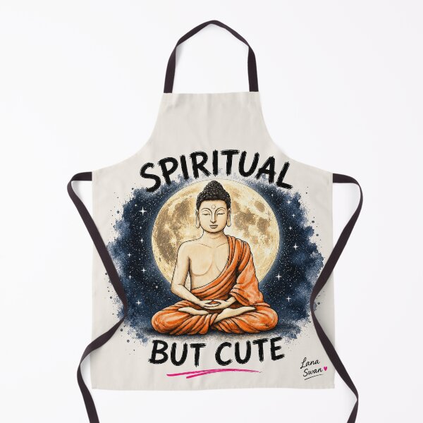 Item preview, SPIRITUAL BUT CUTE | Buddha design | Soft Cream Wellness Art designed and sold by BlueberrySwan.