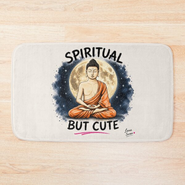 Item preview, SPIRITUAL BUT CUTE | Buddha design | Soft Cream Wellness Art designed and sold by BlueberrySwan.