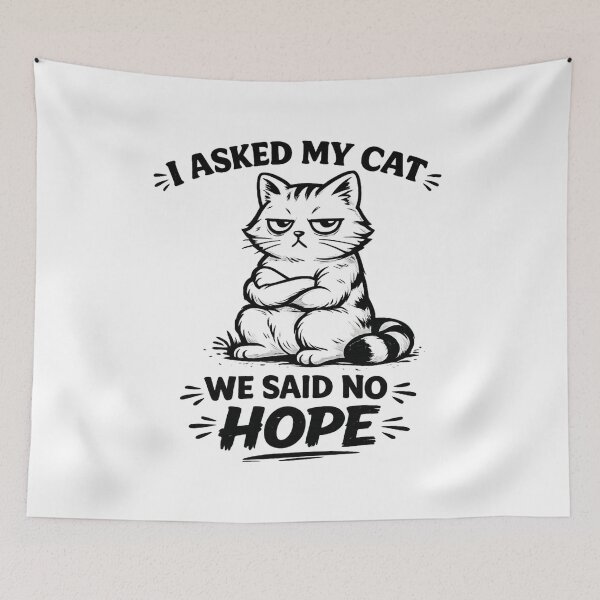 Item preview, I Asked My Cat We Said No Hope Funny Grumpy Cat Shirt designed and sold by BlackBoneArt.