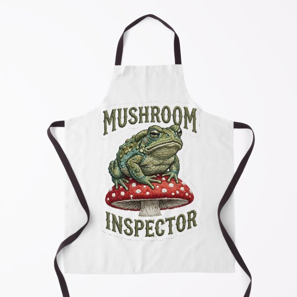 Item preview, Faux Embroidery Grumpy Toad Mushroom Inspector Cottagecore designed and sold by EKHOAISTORE.