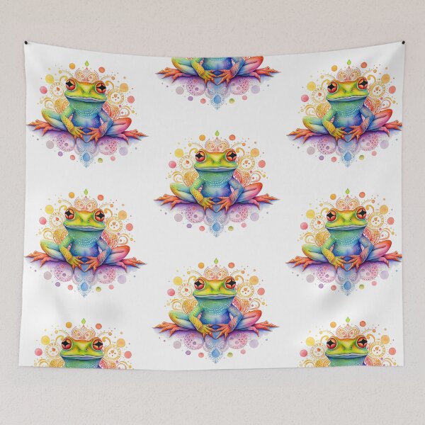 Item preview, Rainbow Boho Pride-loving Frog designed and sold by therapymama.