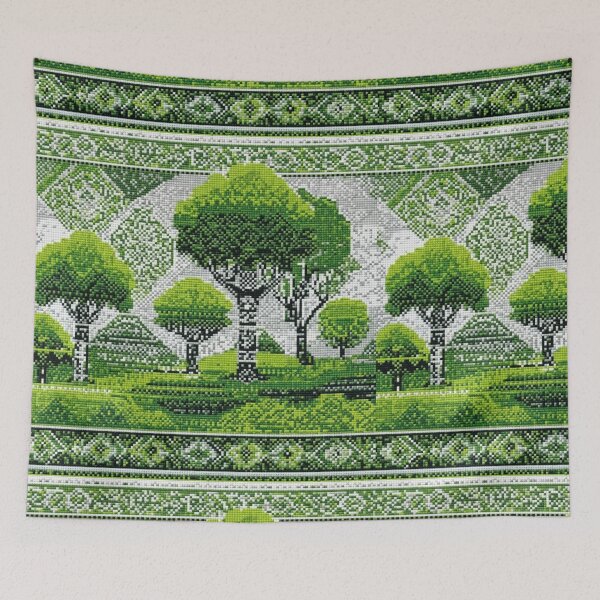Item preview, traditional folk art green forest  designed and sold by northern T.
